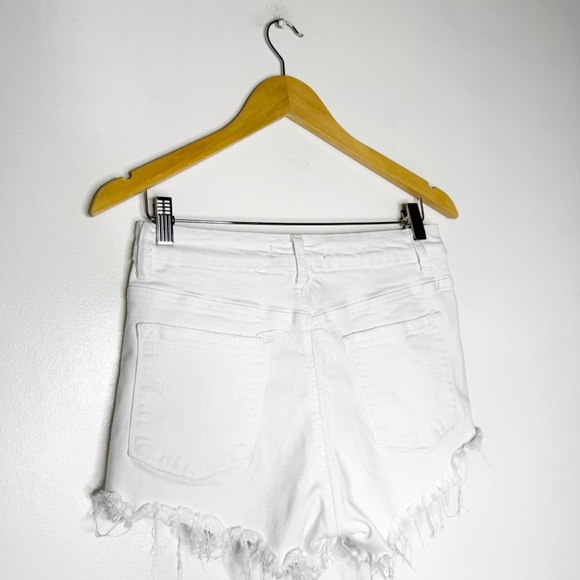 KANCAN White Distressed High Rise Denim Shorts Women’s Size 9 / 28 - Picture 2 of 6